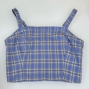 Hollister Blue Plaid Crop Top